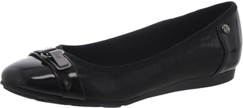 Anne Klein Women’s Able Comfortable Ballet Flat, Black Multi Fabric, 9 Wide US