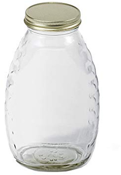 Little Giant® Glass Skep Jar | Honey Jar | Airtight Lid | Glass Bottle | 12 Pack (Clear, 16 Ounce)