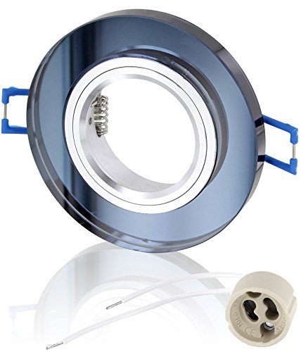 Faretto da incasso in cristallo GU10 MR16 rotondo – con chiusura a scatto – incl. attacco GU10 – nero/argento