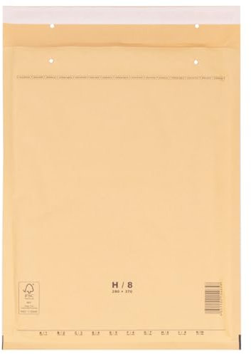 verpacking Luftpolstertaschen Versandtaschen Luftpolsterumschlag H8, Innenmaß 270 x 360 mm (Außenmaß 290 x 370 mm) Braun Polsterumschläge selbstklebend geeignet für DIN B4 (50 Stück)