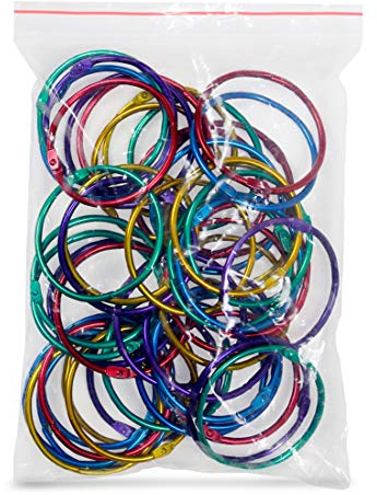 Hygloss Products Book Rings – 2 Inch Assorted Colored Steel Binder Rings, 50 Pack