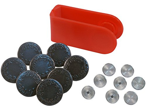 SINGER 00841 Jean Buttons Kit, 8 Sets with Tool,