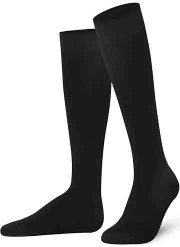MySocks Plaine Genou chaussettes,Noir,42-46(UK 8-11)