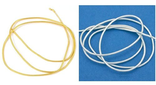 Silver & Gold Tone Medium Gauge Beading Bracelet Necklace French Wire Kit 2 Pcs by FindingKing