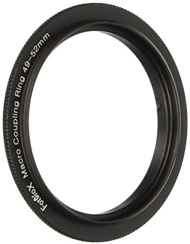 Fotodiox 49mm - 52mm, 49-52mm Macro Close-up Reverse Ring, Anodized Black Metal Ring, for Nikon, Canon, Sony, Olympus, Pentax, Panasonic, Samsum Camera