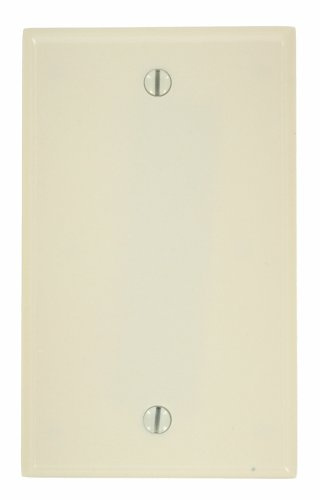 Leviton 1-Gang No Device Blank Wallplate, Standard Size, Thermoset, Box Mount, Light Almond, 78014