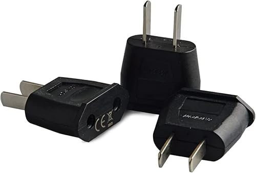Aukru 3X Adaptateur de Voyage EU Europe FR Prise vers USA amérique/uS/Chine, Japon Canada, Mexique Adaptateur(Noir)