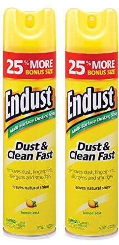 Endust Multi-Surface Dusting and Cleaning Spray, Lemon Zest, 12.5 Ounce (Pack of 2)