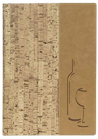 SECURIT - Carte des Boissons Gamme Design - Pour Cafés, Restaurants, Bars - Format A4 - Similicuir - 1 Insert Double 4 Pages Inclus - Style Liège - Couleur Beige