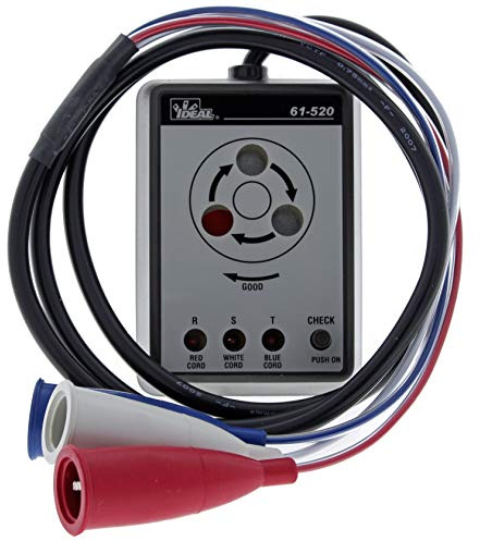 IDEAL INDUSTRIES INC. 61-520 3-Phase Sequence Tester with Color-Coded Insulators, Black