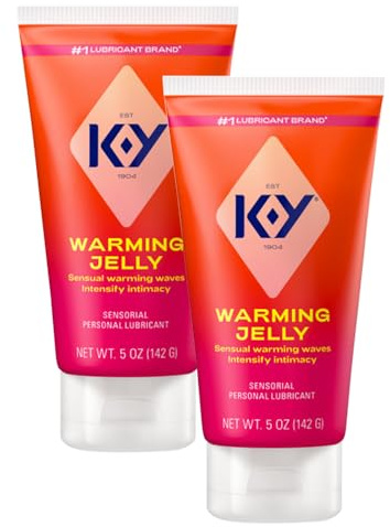 K-Y Warming Jelly Glycerin Based Formula 5 Fl Oz. Sensorial Personal Lubricant for Men, Women and Couples & Safe to Use with Latex Condoms (2-Pack)