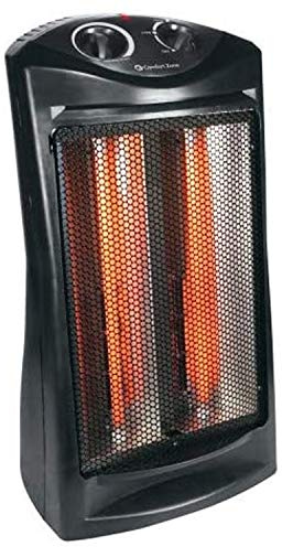 Comfort Zone Space Heaters for Indoor Use, Portable Electric Heater, Adjustable Thermostat, Infrared Heat, Quartz Tower Space Heater with 2 Heat Settings, Bedroom Heater, Black