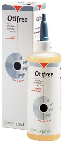 Vetoquinol Otifree - Chiens et Chats (Tous Âges et Tailles) - Nettoyant Oreilles Doux - Lotion Hydratante et Apaisante, Élimine Le Cérumen, Maintient Une Hygiène Régulière - 60ml