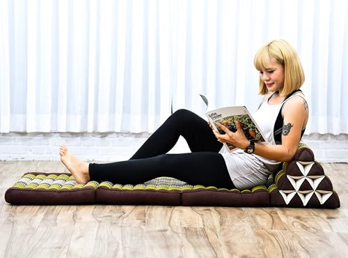 LEEWADEE Cojín Suelo Tailandés 170 x 53 cm - Kapok Asiento Plegable Respaldo Lounge