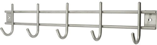 SIRO 2256-380N1V1E Garderobenleiste Satis mit 5 Haken, Breite 380 mm, Edelstahl gebürstet