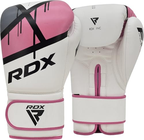 RDX Boxhandschuhe Damen Frauen, Muay Thai Kickboxen Sparring, Maya Hide Leder, Rosa Boxing Gloves Women, Boxsack Kampfsport MMA Training, Kickboxhandschuhe Sandsack Punchinghandschuhe, 8 10 12 Oz