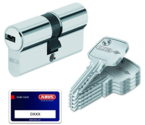 Abus 33464 - Cilindro de la puerta con llave, 50x60 mm, plateado