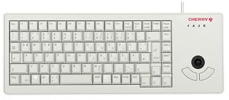 CHERRY G84-5400 XS, Teclado Compacto con Trackball, Distribución Española (QWERTY), Con Cable (Puerto USB-A), Interruptores Mecánicos CHERRY ML, Gris Claro