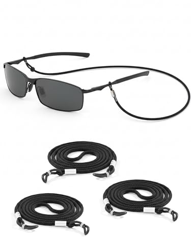 SPORTS WORLD VISION 4PC unisex glasögonband och hållare premium halkfri kedja för glasögon | Slitstark glasögonkedja för kvinnor och män för bekväm passform (finns i 5 färger)