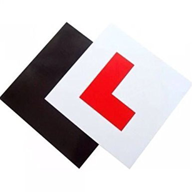 SystemsEleven PACK OF 2 Magnetic SECURE LEARNER DRIVER L PLATES EXTERIOR CAR BIKE Magnetic L Plates for Learner Drivers Ideal for Provisional Drivers, Motorcycle Riders, and Moped Riders.