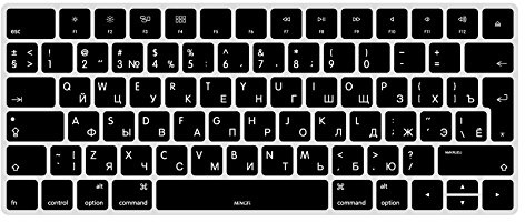 MiNGFi ryska Silikon tangentbordsskydd för Magic Keyboard (2015+) A1644 EU/ISO tangentbordslayouten - Svart