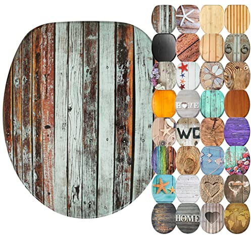 Sanilo WC Sitz mit Absenkautomatik, viele schöne Holz Toilettendeckel zur Auswahl, hochwertige und stabile Qualität (Antik)