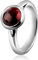 Nenalina Ring Silber 925 Damen Silberring Damenring mit 8 mm rundem Granat Cabochon