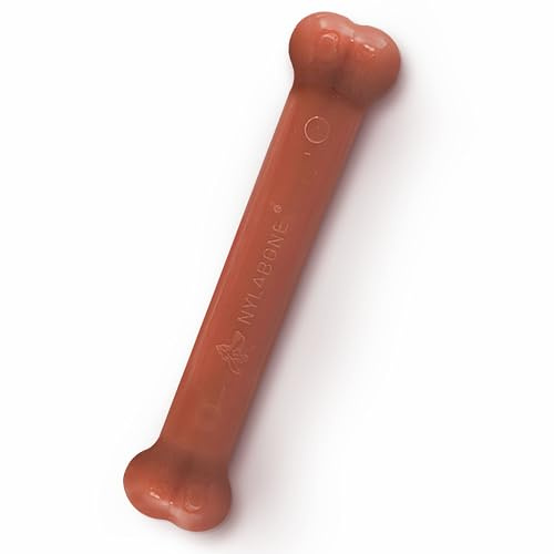 Nylabone Dura Chew Extreme Tough Dog Chew Toy Bone, Bacon Flavour, L, for Dogs Up to 23 kg,Brown
