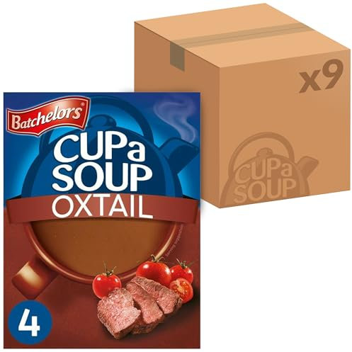 Batchelors Cup a Soup Oxtail Instant Soup, 4 Sachets Per 78 g Box (Total 9 Boxes = 36 Sachets)