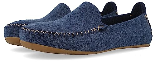 Haflinger Mokassin 481008 unisex – vuxna klassiska tofflor, Blå jeans 72-41 EU