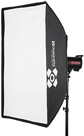 Quadralite Softbox rectangulaire 80 x 120 cm || Boîte à lumière Photo 80x120 cm avec Monture Bowens et Sac de Transport et Double diffuseur