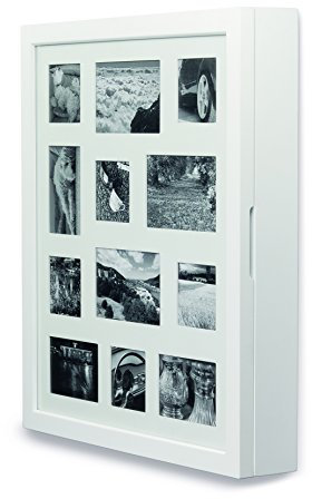 My Home Armadietto portagioie Bianco con Cornice Frontale per 12 Foto