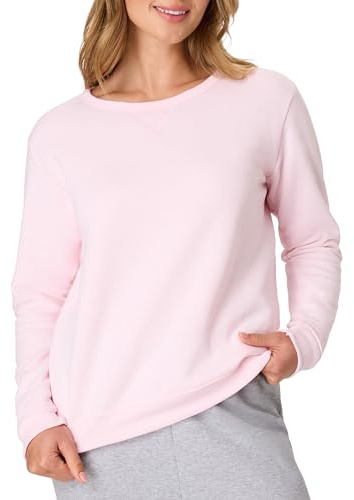 Hanes womens Ecosmart Crewneck Sweatshirt, Pale Pink, Small US