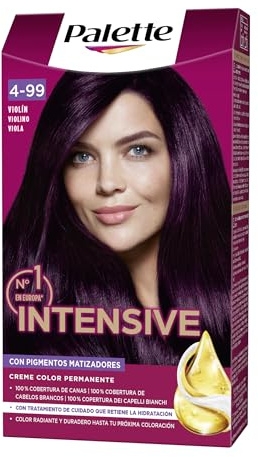 Schwarzkopf Palette Intensive Creme Color - Tono 4.99 cabello Violín - Coloración Permanente de Cuidado con Aceite de Marula – Óptima cobertura de canas – Color duradero hasta 8 semanas