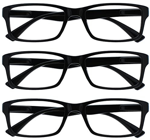 La Compañía Gafas De Lectura Negro Lectores Valor Pack 3 Hombres Mujeres UVR3092BK +2,00