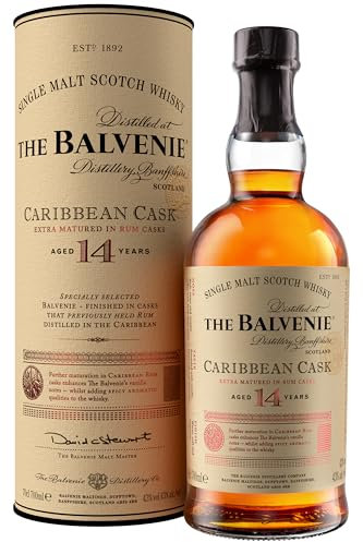 The Balvenie Caribbean Cask 14 Jahre Single Malt Scotch Whisky mit Geschenkverpackung, 70cl