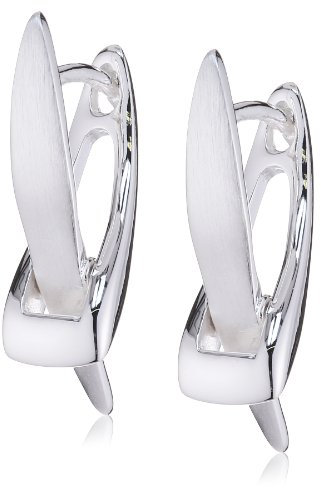 Vinani Damen Ohrringe 925 Silber - Klapp-Creolen Ohrring Set für Frauen aus 925 Sterling Silber X-Form 20mm lang 5mm breit CXV