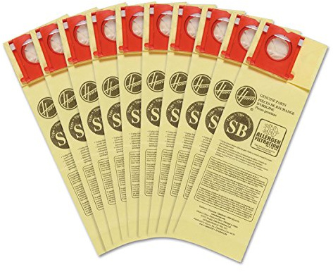 Hoover Vacuum Cleaner Bags for Insight Upright Vacs, Pack of 10, White, Type SB Allergen Filtration, Part # AH10170, Hoover Vacuum Bags Refill