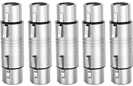 CableCreation XLR Female to Female, [5-Pack] XLR 3 Pin Female to 3 Pin Female Microphone Line Adapter
