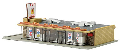 Walthers Life-Like Ace Super Market 433-1330 HO Scale Model Railroad - Structure Kit