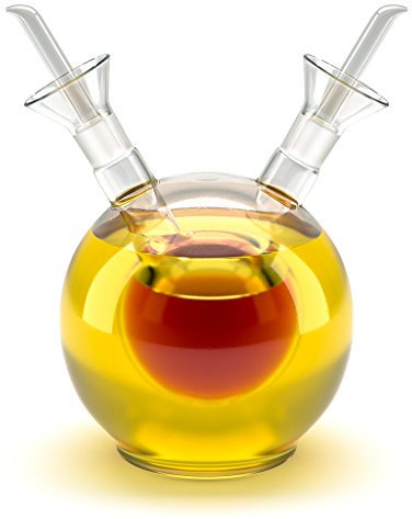 balvi - Sfera doppelter Ölspender. Kugelförmiger Öl- und Essigspender aus Glas, 125 ml. Mit Tropfschu