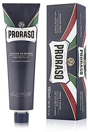 Proraso Shaving Cream - Aloe Vera & Vitamin E - Protective Shave Cream Formula for Dry, Rough Skin & Beard - Premium Italian Shaving for Men - 5.2oz