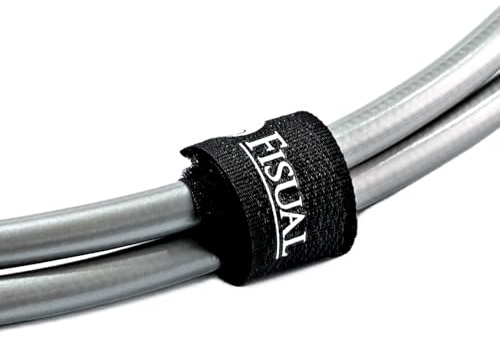 FISUAL Chunky Reuseable Hook & Loop Cable Ties - 20 Pack Black