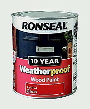 Ronseal 10 Year Weatherproof Wood Paint Gloss 750ml Royal Red