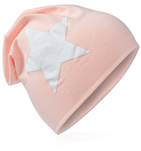 Miobo Jersey Slouch Beanie Cappello Lungo Unisex Star Cotton Baby Bambini Donna Uomo Large Star Salmon 48