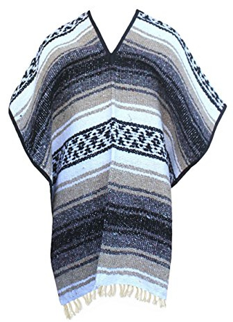 Del Mex Youth Child Classic Mexican Blanket Poncho Pancho Costume (Tan)