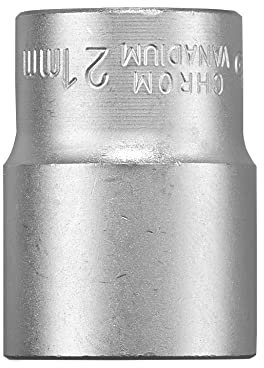 kwb 21 mm Kraft-Steckschlüssel-Einsatz aus CV-Stahl (Antrieb: 44593 Zoll Innenvierkant, Wellenprofil, Ecken gerundet, Schonung der Kanten, matt verchromt)