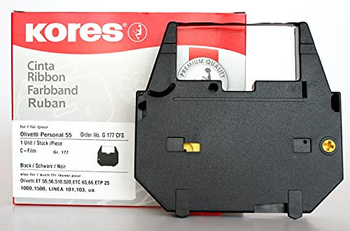 Kores G177CFS - Typ C-Film Schreibmaschinen-Carbonband, Schwarz, Modell kompatibel mit Olivetti ETP 55