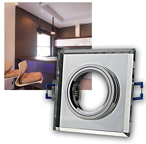 ChiliTec 5er Set Glas-Deckeneinbauleuchte MORTA, MR16 / GX5,3 - silber, starr