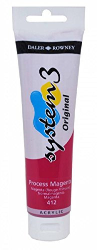 Daler Rowney System 3 Original Acrylic Paint 150ml Tubes - Process Magenta